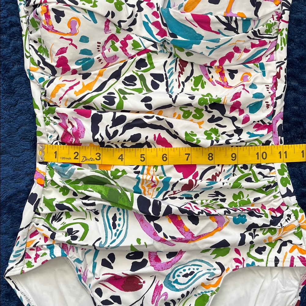 Anne Cole Sz 6 Floral Halter One Piece Swimsuit Multicolor Bright Garden Print - Picture 13 of 15